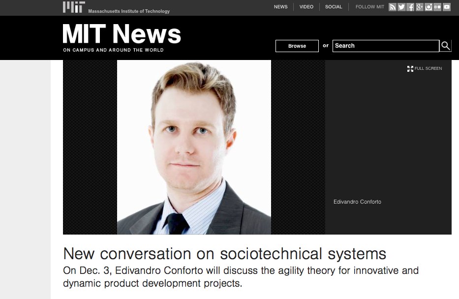 Artigo no MIT News sobre Edivandro Conforto