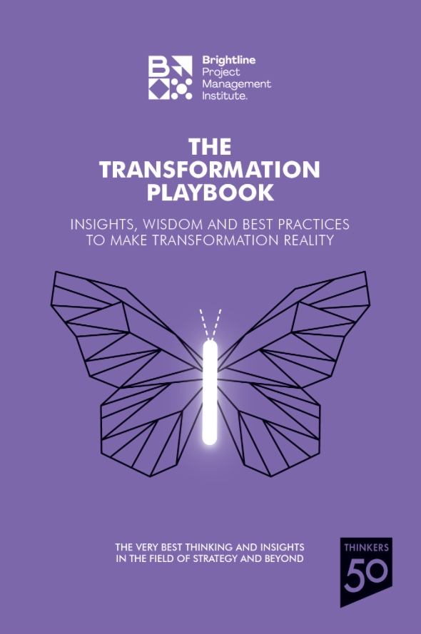Capa do livro The Transformation Playbook, Brightline e Thinkers50